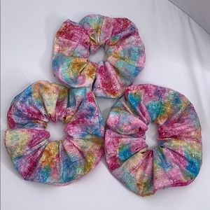3 New boutique style tie-dye  oversized scrunchies